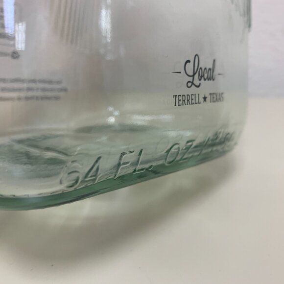 BOTTLE - 64oz 1836 FARMS glass milk bottle black cap TEXAS FOREVER Terrell Farms - Picture 8 of 9